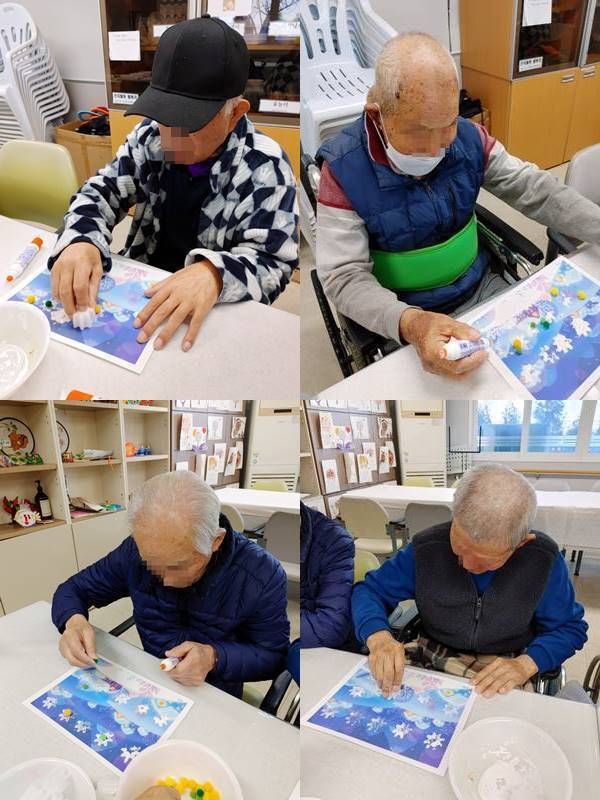 2021년 12월 02일 미술 및 공예활동(겨울밤, 모빌눈사람 꾸미기)